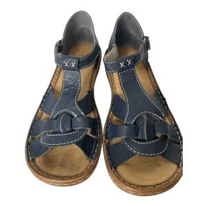 Rieker Sandal Regina Blue with White Stitching Size 38
